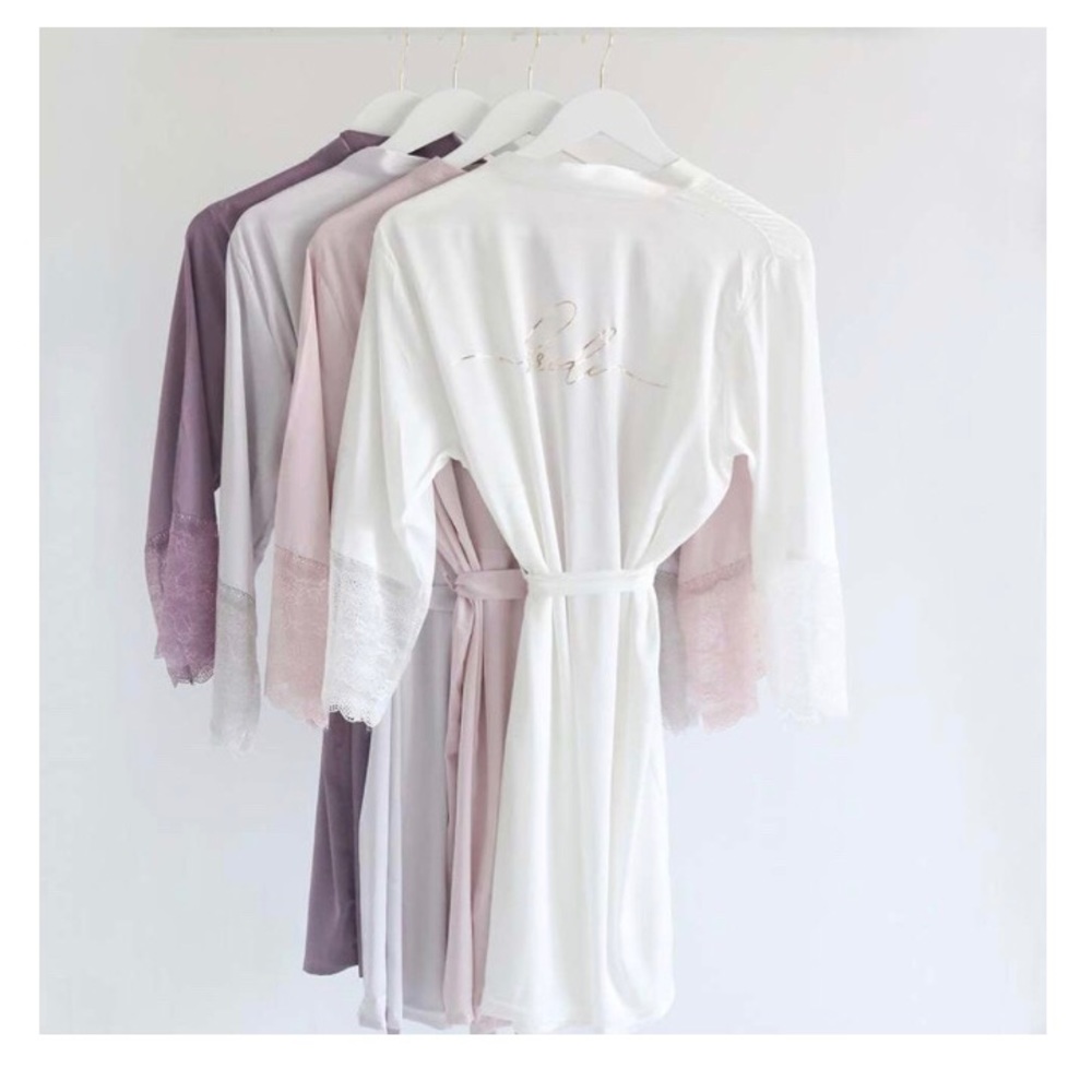 Satin and Lace Bridal Kimono Robe